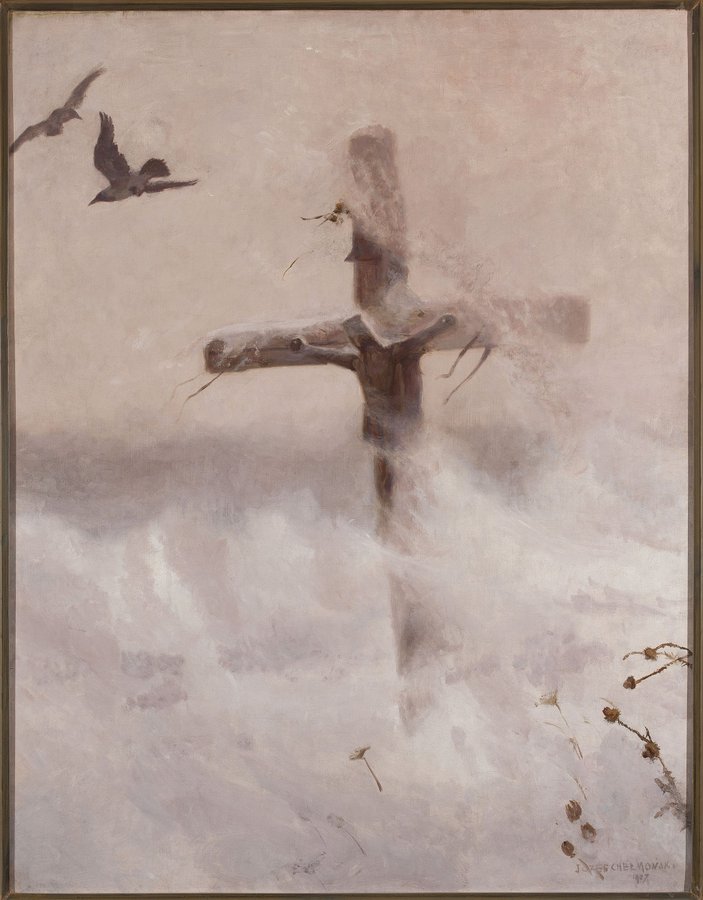 Krzyż w zadymce, 1907 olej na płótnie Muzeum Narodowe w Warszawie